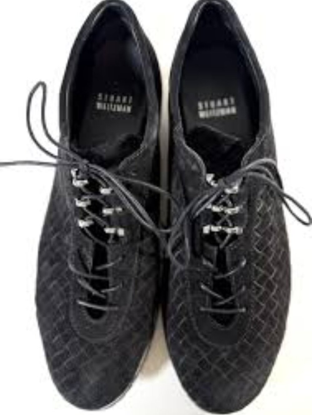 Mens Stuart Weitzman Black Relay Suede Sneaker/Shoes Size 9.5